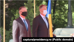 Președintele Poloniei, Andrzej Duda, președintele României, Klaus Iohannis. Buxurești, 10 mai 2021