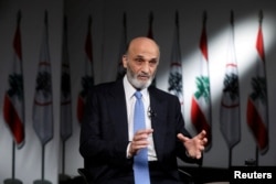 سمیر جعجع، رهبر حزب نیروهای لبنانی» در گفت‌وگو با خبرگزاری رویترز در ۲۹ نوامبر ۲۰۲۱