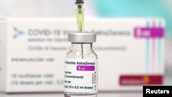 Germany - A vial of the AstraZeneca COVID-19 vaccine is seen at the general practice of Doctor Claudia Schramm in Maintal, March 24, 2021. 