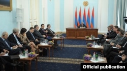 Armenia - President Serzh Sarkisian meets with visiting U.S., Russian and European ambassadors to the OSCE headquarters in Vienna, 7Sept2012.