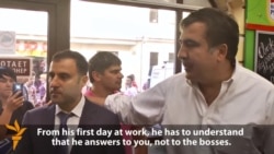 Saakashvili yeni polis rəisini xalqla tanış edir- [video]