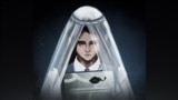 An animated image of a woman drawn by Roman Kim. 