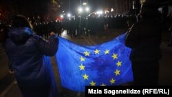 საპროტესტო აქცია რუსთაველის გამზირზე