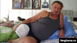 Афсонавий боксчи Руфат Рисқиев жарроҳлик амалиётидан сўнг. ("Фергана.ру"Ахборот агентлиги фотоси)