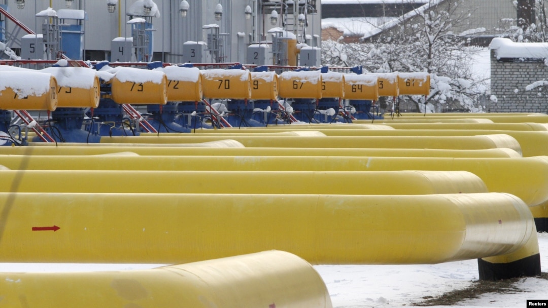 A natural-gas compressor station in the Ukrainian village of Boyarka