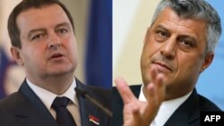 Kosovo's Prime Minister Hashim Thaci (right) says his meeting with Serbian Prime Minister Ivica Dacic could be "a new chapter" in relations.