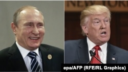 Дональд Трамп (п) і Володимир Путін, комбіноване фото