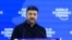 Ukrainian President Volodymyr Zelenskyy speaks at the World Economic Forum in Davos, Switzerland, on January 22.