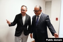 Անդորրայի վարչապետ Խավիեր Էսպոտ Զամորան և ՀՀ փոխվարչապետ Տիգրան Խաչատրյանը