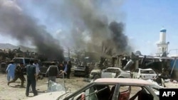 File photo of the scene of a suicide attack in Paktika, July, 2014. 