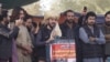 Manzoor Pashteen, the leader of the Pashtun Tahafuz Movement (PTM), addresses hundreds of protesters from the Maseed tribe on January 30.