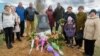 Belarus - Memorial sign to the Repressed during the Stalinist terror writer Vasil Kaval opened on October 30 at his home village of Sava, in Horki District, 30Oct2019