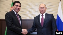 1 ноября 2016 года. Встреча двух диктаторов. Гурбангулы Бердымухамедов и Владимир Путин 