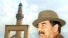 Saddam Hussein at the opening of a mosque in Tikrit in April 1998