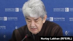 Лидер экологического союза «Табигат» Мэлс Елеусизов на пресс-конференции заявил о намерении создать партию. Алматы, 13 февраля 2019 года. 