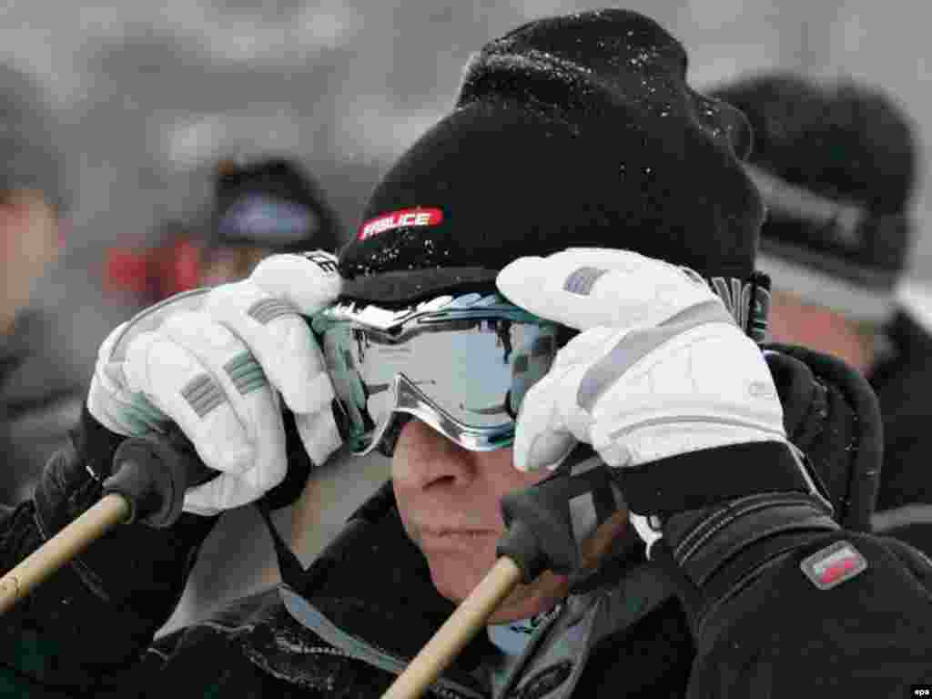 Putin hits the slopes at the Krasnaya Polyana ski center outside Sochi, venue of the 2014 Winter Olympics.