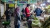 Fruit and vegetable stalls in Tehran's famous Tajrish Marketplace. March 30, 2020.