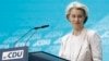 European Commission President Ursula von der Leyen speaks to the press in Berlin on June 10. 