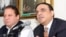 Nawaz Sharif (left) and Asif Ali Zardari at the press conference on August 7