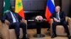 Putin's comments came after he met with Senegalese President Macky Sall (left) to discuss surging food prices.