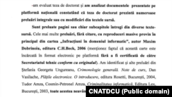 Raportul comisie de lucru privind teza de doctorat a lui Ioniță Alexandru Cătalin.