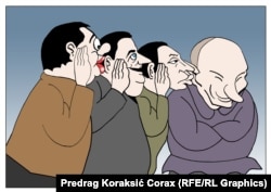 Karikaturista Predrag Koraksić Corax stalni je saradnik Radija Slobodna Evropa i jednom sedmično objavljujemo njegov komentar političkog života Srbije bez riječi.