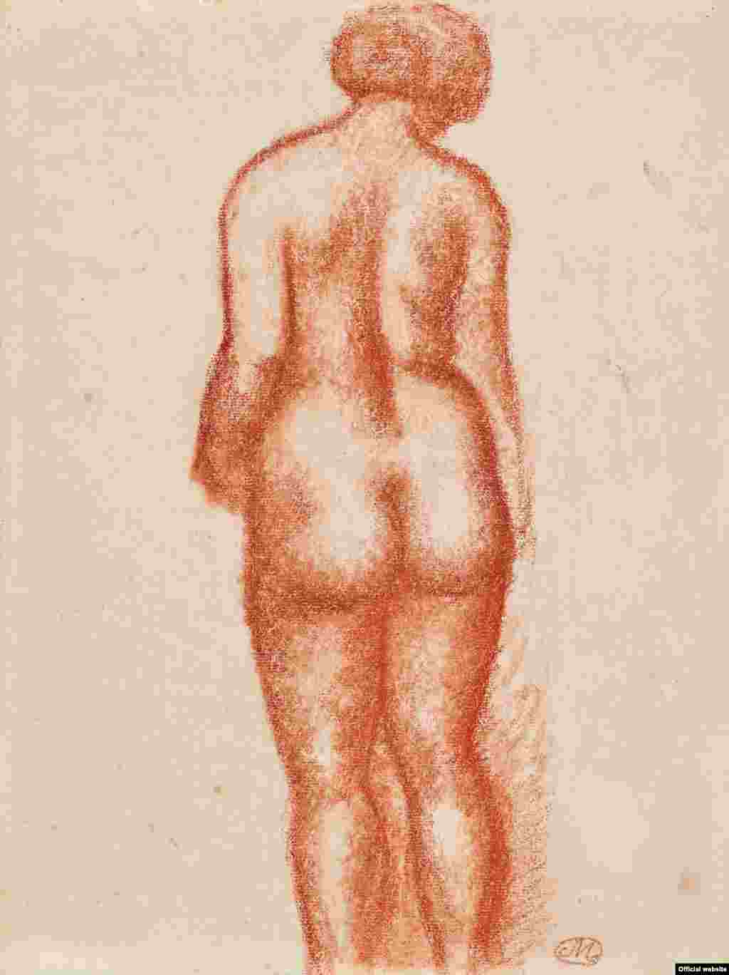 Aristide Maillol (1861&ndash;1944) Nud văzut din spate, f.d.