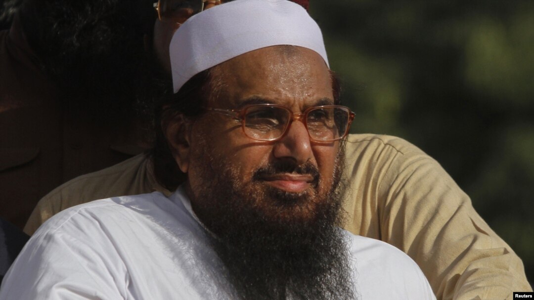 Hafiz Saeed, head of the Jamaat-ud-Dawa organisation and founder of Lashkar-e-Taiba, attends an anti-U.S. rally in Peshawar last year. 