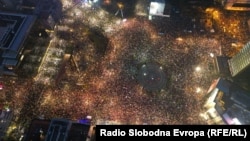 Snimci studentska protesta iz vazduha, Beograd, 17. marta 2025.