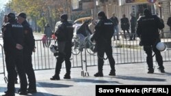 Չեռնոգորիա - Ոստիկանները մայրաքաղաք Պոդգորիցայի փողոցներում, դեկտեմբեր, 2016թ․