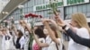 WATCH: Belarusian Women Form 'Solidarity Chains' To Condemn Violence Against Protesters