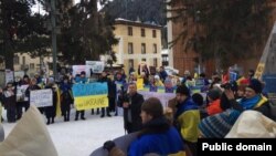 Мітинг на підтримку України в Швейцарії, Давос, 24 січня 2014 року (фото з Facebook Natalia Boyko)