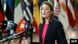 Predsednica Evropskog parlamenta Roberta Mecola, 18. decembar 2025.