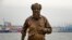 The monument to Russian novelist and historian Aleksandr Solzhenitsyn in Vladivostok