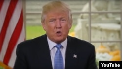 Избранный на пост президента США Дональд Трамп в видеообращении, показанном 21 ноября 2016 года. 
