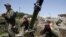 Artillery practice at Ingur frontier post, where Russian border guards have been deployed to defend Abkhazia's border with Georgia