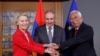 Belgium - Armenian Prime Minister Nikol Pashinian, European Council President Antonio Costa, and European Commission President Ursula von der Leyen meet in Brussels, July 14, 2025.