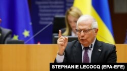 Josep Borell la dezbaterea specială a Parlamentului European consacrată răspunsului UE fașă de invadarea Ucrainei de către Rusia, Bruxelles, 1 martie 2022