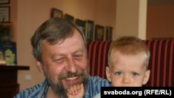 Jailed former presidential candidate Andrey Sannikau with his son Danik, whom he hasn't seen in five months.