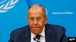 ფოტო არქივიდან. რუსეთის საგარეო საქმეთა მინისტრო სერგეი ლავროვი ნიუ-იორკში, გაეროს უშიშროების საბჭოს სხდომაზე. 2024 წლის 17 ივლისი 