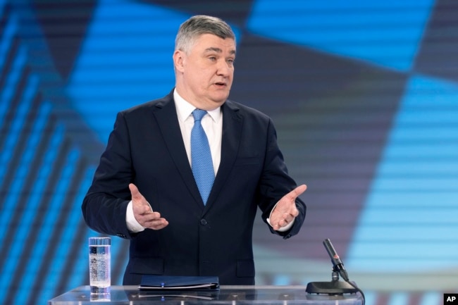 Zoran Millanoviq gjatë debatit televiziv para rundit të balotazhit. 7 janar 2025.
