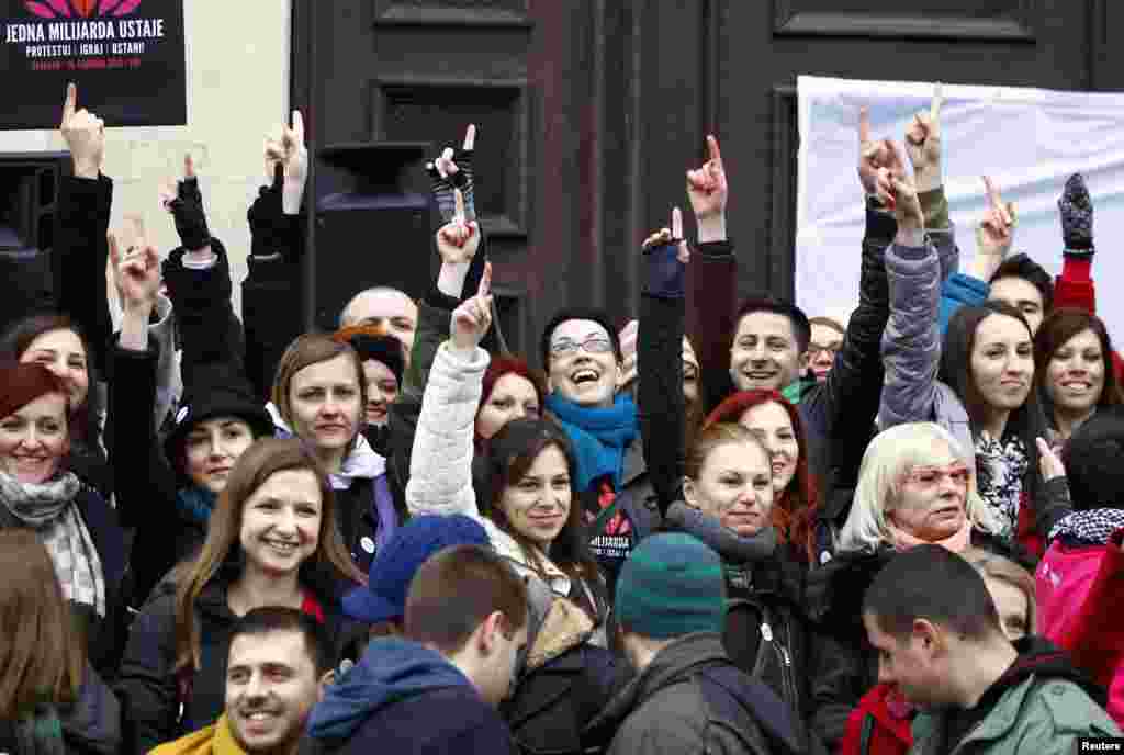 Srbija - Plesom protiv nasilja, Beograd, 14. februar 2013. Foto: Reuters / Marko Đurica 