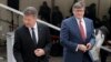 KOSOVO -- Miroslav Lajcak (L), EU Special Representative for the Pristina-Belgrade Dialogue, and Matthew Palmer, U.S. Secretary of State's Special Representative for the Western Balkans leave after a joined press conference following their meetings with K