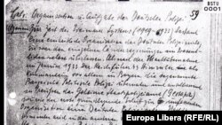 Filă din dosarul lui Gustav Richter în arhiva Stasi