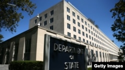 U.S. - A sign stand outside the U.S. State Department building in Washington, September 12, 2012.