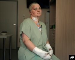  Елена Милашина след приемането на здравна помощ в Москва на 5 юли 