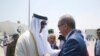 FILE PHOTO -- Turkish President Tayyip Erdogan is welcomed by Emir of Qatar Sheikh Tamim Bin Hamad Al-Thani in Doha, Qatar, July 24, 2017