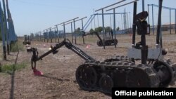 Armenia - Demining robots are used during a U.S. training course organized for Armenian army sappers, 15Jul2016.