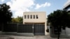 A general view shows the Russian Embassy in Athens