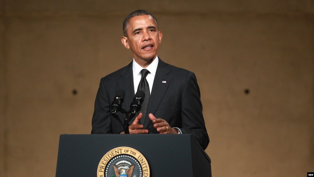 U.S. -- US President Barack Obama speaks during the dedication ceremony at the National September 11 Memorial and Museum at Ground Zero in New York, New York, USA, 15 May 2014.